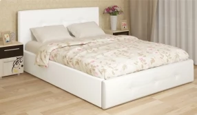 Кровать Линда без основания Экокожа, 140х200 (Белая)