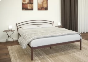 Кровать Марго Металл, 160х190 мм, Коричневый муар, Коричневый муар, 1630